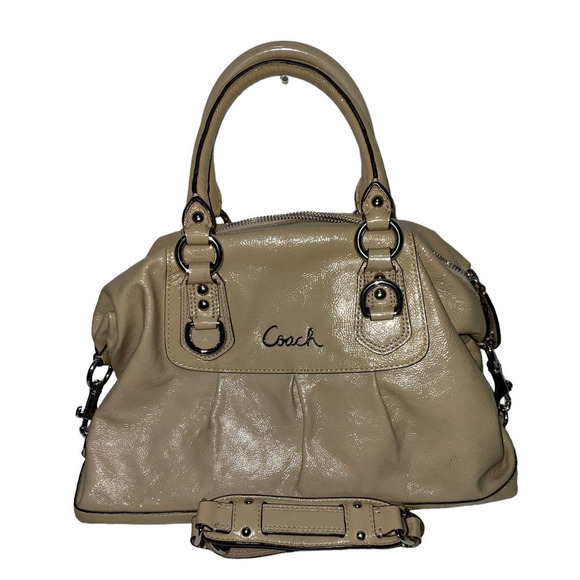 COACH ASHLEY CROSSBODY BEIGE METALLIC SATCHEL BAG F15447 - Picture 3 of 14